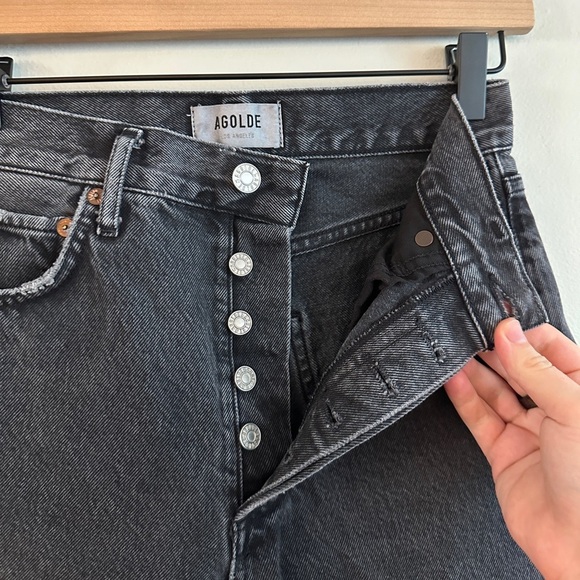 AGOLDE High Rise 90s Pinch Jeans - Black- Size 23 - Picture 10 of 14